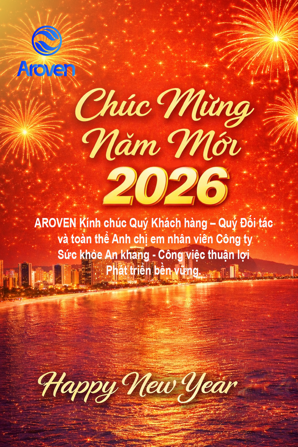 AROVEN chúc mừng TẾT DƯƠNG LỊCH 2026
