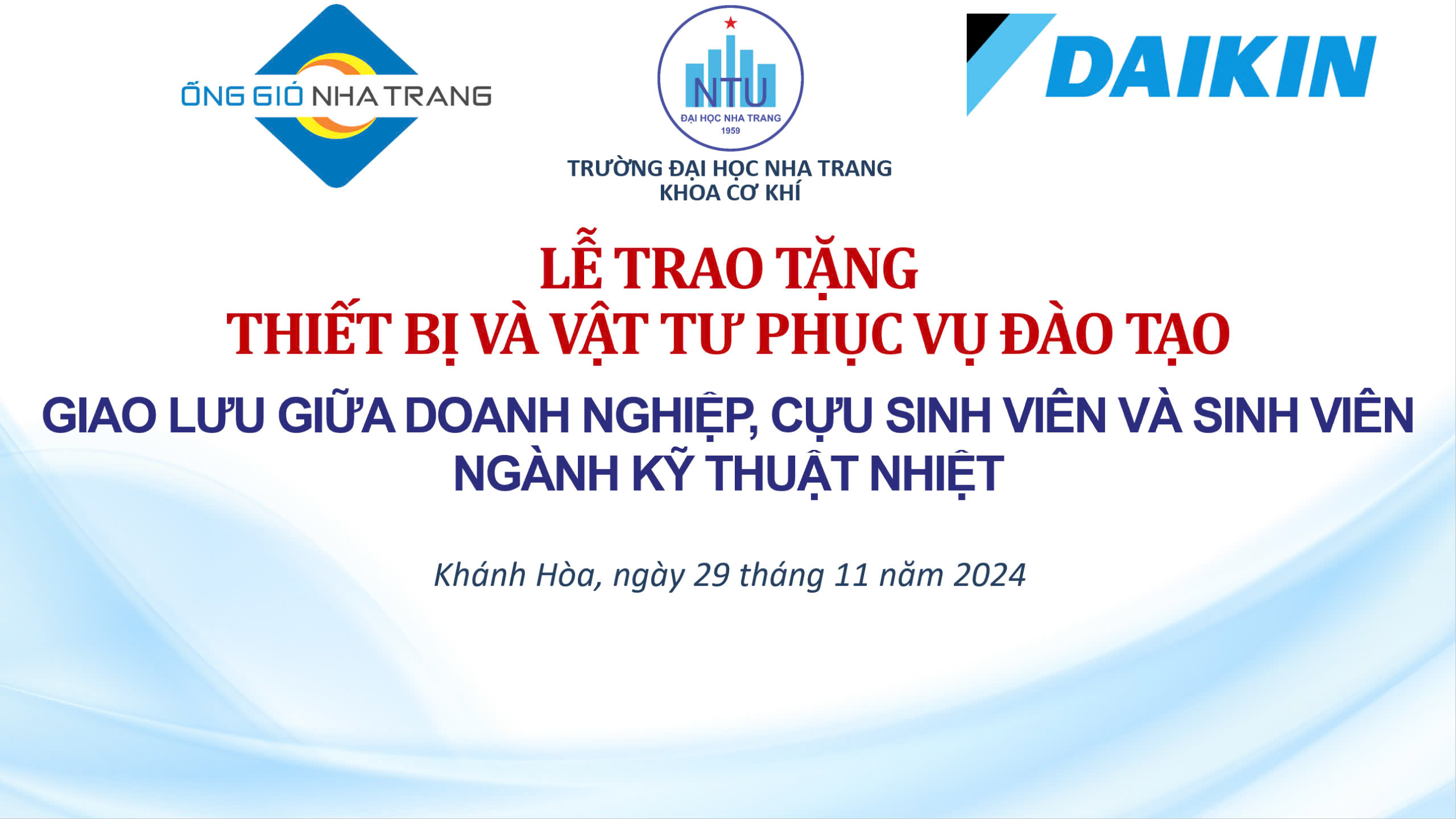 Lễ trao tăng thiết bị & vật tư phục vụ đào tao Giao lưu giữa DN & SV ĐHNT Lễ trao tăng thiết bị & vật tư phục vụ đào tao Giao lưu giữa DN & SV ĐHNT